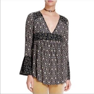 Free People Rolling Hills Bell Sleeve Tunic Size Small